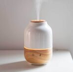 Solid Wood Ceramic Aromatherapy Humidifier - rustic wood