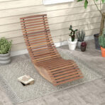Outdoor Acacia Wood Rocking Chair With Widened Slatted Seat And High Back - living room furniture