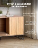 Cat Litter Box Enclosure Furniture, 47.2 In Hidden Litter Box Cabinet With Scratch Pad & Storage, Waterproof Cat Washroom End Table Cat House, Fit Most Of Litterbox, For Bedroom Living Room - living room furniture