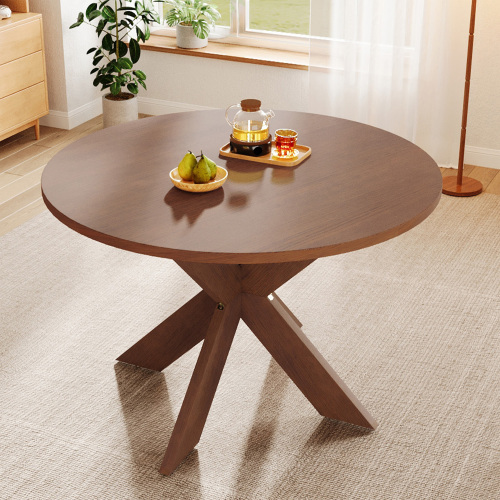 Round Dining Table Modern Farmhouse Kitchen Table, Cherry - quality furniture