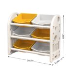 Kids Toy Storage Organizer With 6 Bins - Multi-functional Nursery Furniture Set - living room furniture