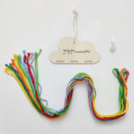 Wood Piece Clouds Barrettes Storage Belt - natural wood