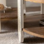 Carved Wooden Coffee Table, Retro End Table With Double-Layer Storage, Small Side Table For Living Room, Palace Style Bedside Table For Small Spaces - wooden decor