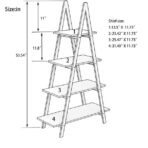 Solid Wood, Bamboo Wood, Oxford A- Shaped Ladder Display Bookshelf - interior decor