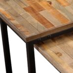 Nesting Table Coffee Table Set, 2-Piece, Recycled Solid Teak - decorative item