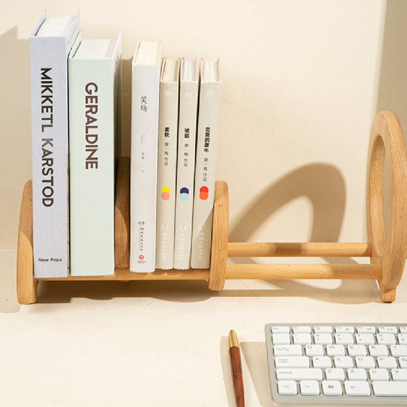Wooden Desktop Bookshelf Adjustable - wooden decor