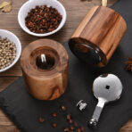 Hand Grinder Salt Pot Acacia Wood - home furniture