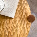 Round Coffee Table With Solid Wood For Living Room, 2-Tier Round Coffee Table With Storage Shelf, Mid Century Modern Coffee Table , Home Small Space, Easy Assembly - wood furniture