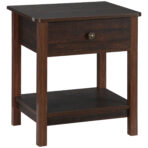 Dark Brown Nightstand With Drawer And Shelves Compact Design For Small Spaces Bedroom Furniture - wooden craft