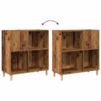 record cabinet, reclaimed wood look, 84.5x38x89 cm, engineered wood - furniture design