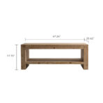 Rectangle Coffee Table With Solid Wood For Living Room, Large 2-Tier Rustic Coffee Table With Storage Shelf, Office And Apartment, Easy Assembly - wooden decor