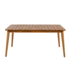 Acacia Wood Dining Table 6-Person Outdoor Table, Farmhouse Furniture For Patio, Garden, Backyard, Teak 180 LBS Weight Capacity 63L - furniture piece