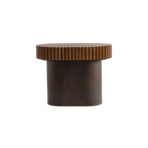 Handcraft Round Nesting Coffee Table Set Of 2, - Chic Wave Stripe Edge, Modern Stylish Wooden Circle Fluted Center Table For Living Room - interior design