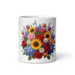 White glossy mug Focus entirely on flowers - Image 4