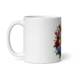 White glossy mug Focus entirely on flowers - Image 3