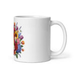 White glossy mug Focus entirely on flowers - Image 2