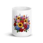 White glossy mug Focus entirely on flowers - Image 7