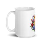 White glossy mug Focus entirely on flowers - Image 6