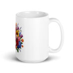 White glossy mug Focus entirely on flowers - Image 5