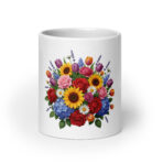 White glossy mug Focus entirely on flowers - Image 9