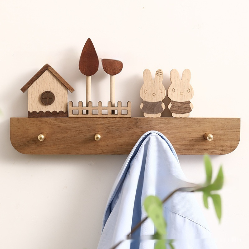 Wall-mounted Behind The Door Key Storage Rack Solid Wood - interior design