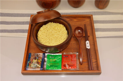 Solid Wood Bowl With Lid And Jujube Wood Instant Noodle Bowl - bedroom furniture