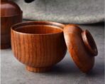 Solid Wood Bowl With Lid And Jujube Wood Instant Noodle Bowl - home decor