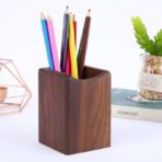 Multifunctional Solid Wood Pen Holder Creative Bamboo Wood Pen Holder - handcrafted wood