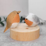 Solid Wood Bird Ornament Birthday Gift Pure Handmade Wood Carving - natural wood