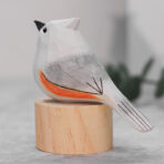 Solid Wood Bird Ornament Birthday Gift Pure Handmade Wood Carving - interior design