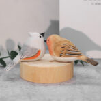 Solid Wood Bird Ornament Birthday Gift Pure Handmade Wood Carving - decorative item