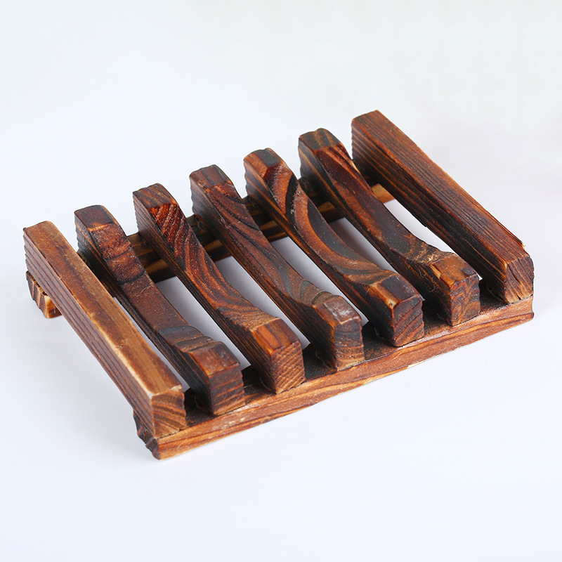 Carbonized Bamboo And Wood Soap Dish Handmade Bathroom Soap Dish - wooden craft